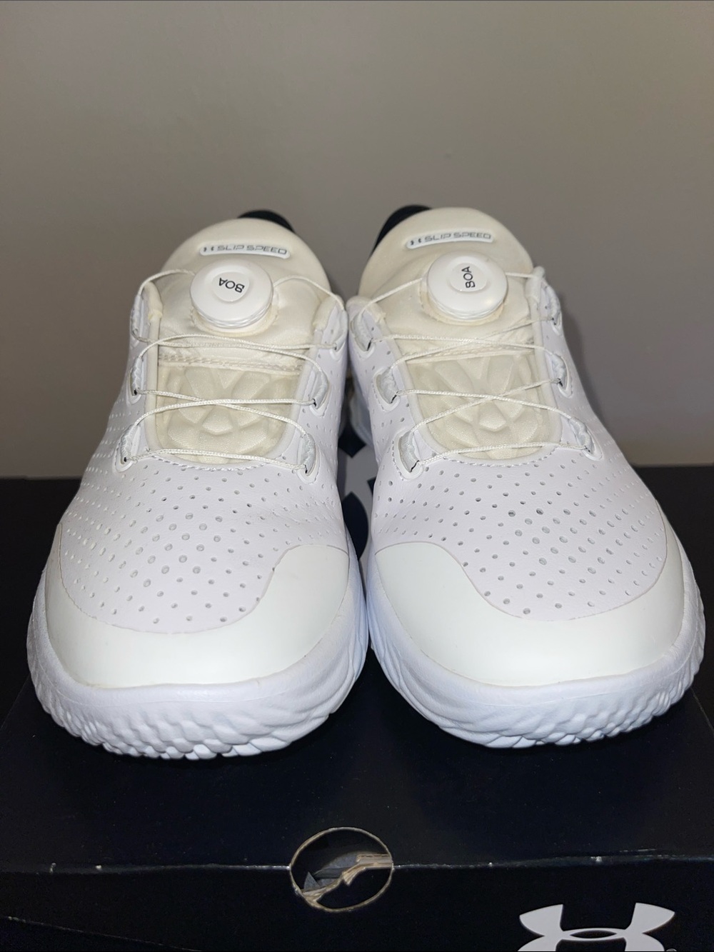 🗣️BRAND NEW! NEVER WORN! Women’s Under Armour White and Black Slip-On Sneakers - Picture 2 of 6